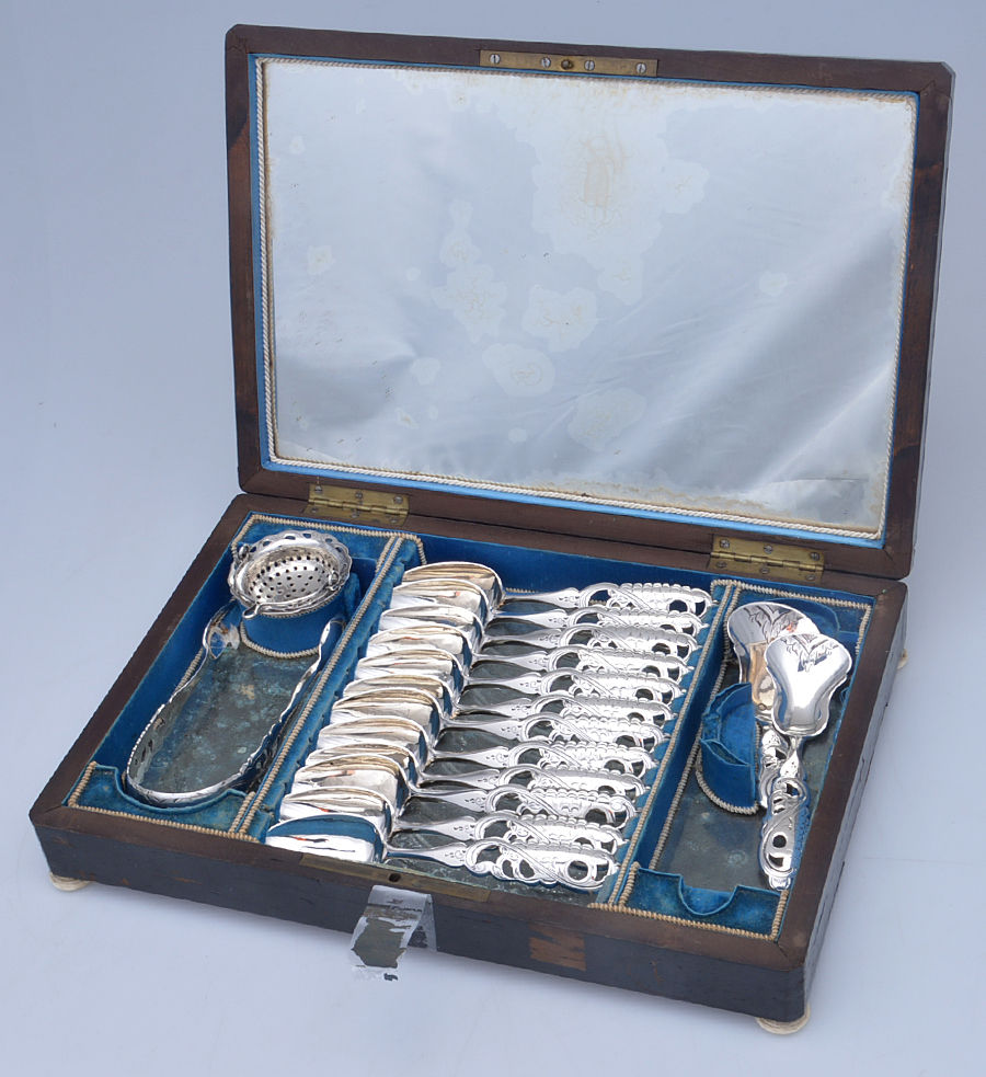 Netherlands Sterling Flatware (16pc) 5 O'Clock Set (12 FS,1 SUSPNS,1 SUT,1 SUSI) by Unknown Mfg Silver-3