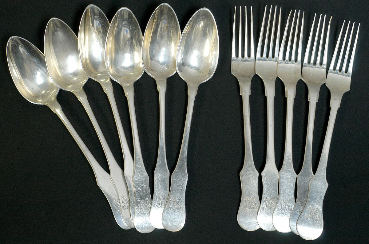 Germany Sterling Flatware 11 Piece Flatware Set (Serving & Place Pieces) by Unknown Mfg Silver-1