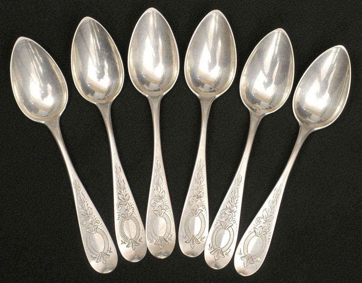 Germany Sterling Flatware Teaspoon - Set of 6 by Unknown Mfg Silver-1