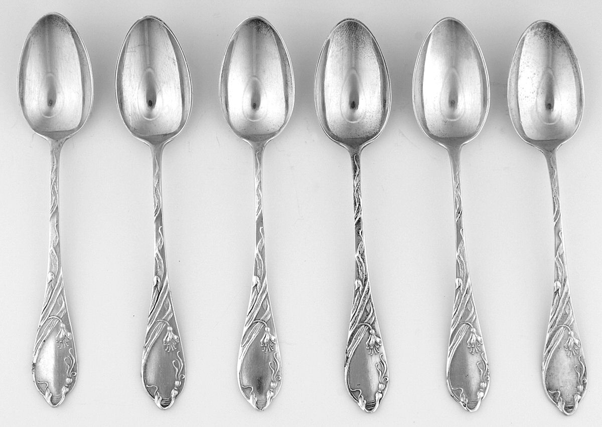 Germany Sterling Flatware (Set of 6) Demitasse Spoons by Unknown Mfg Silver-1