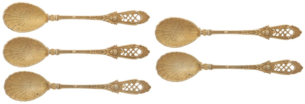 Germany Sterling Flatware Egg Spoon - Set of 5 by Unknown Mfg Silver-1