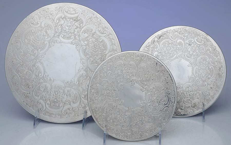 England Silverplate Hollowware (Set of 3) Trivets by Unknown Manufacturer-1