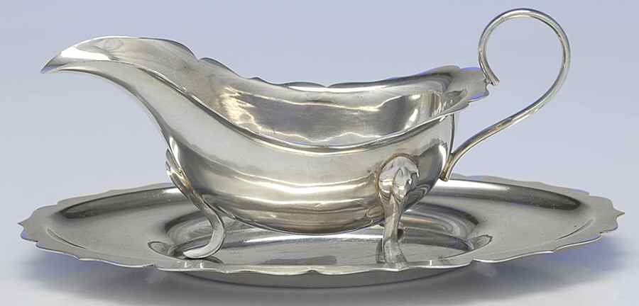 England Silverplate Hollowware Plated Gravy Boat & Underplate by Unknown Manufacturer-1