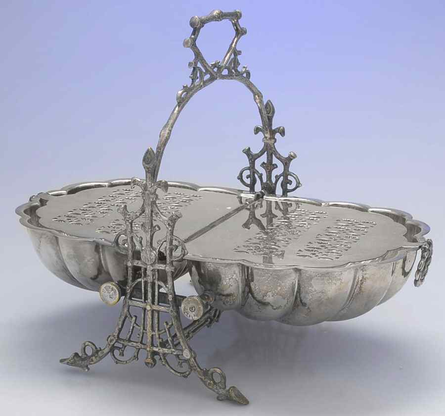England Silverplate Hollowware Hinged Folding Shell Shape Biscuit Warmer by Unknown Manufacturer-1