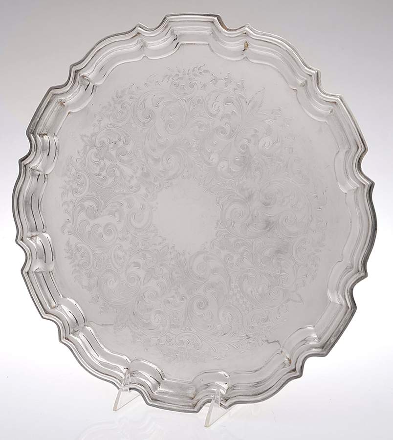 England Silverplate Hollowware 14" Round Tray by Unknown Manufacturer-1