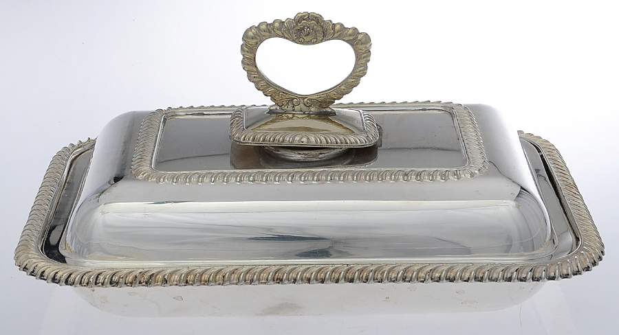 England Silverplate Hollowware 11" Rectangular Double Vegetable by Unknown Manufacturer-1