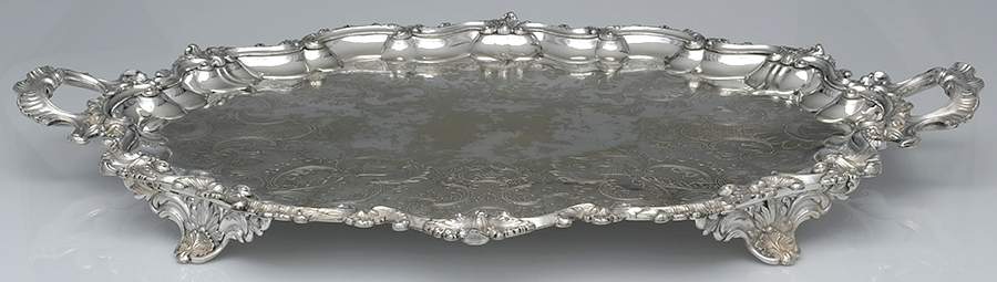 England Silverplate Hollowware Large Silverplate Waiter Tray by Unknown Manufacturer-1