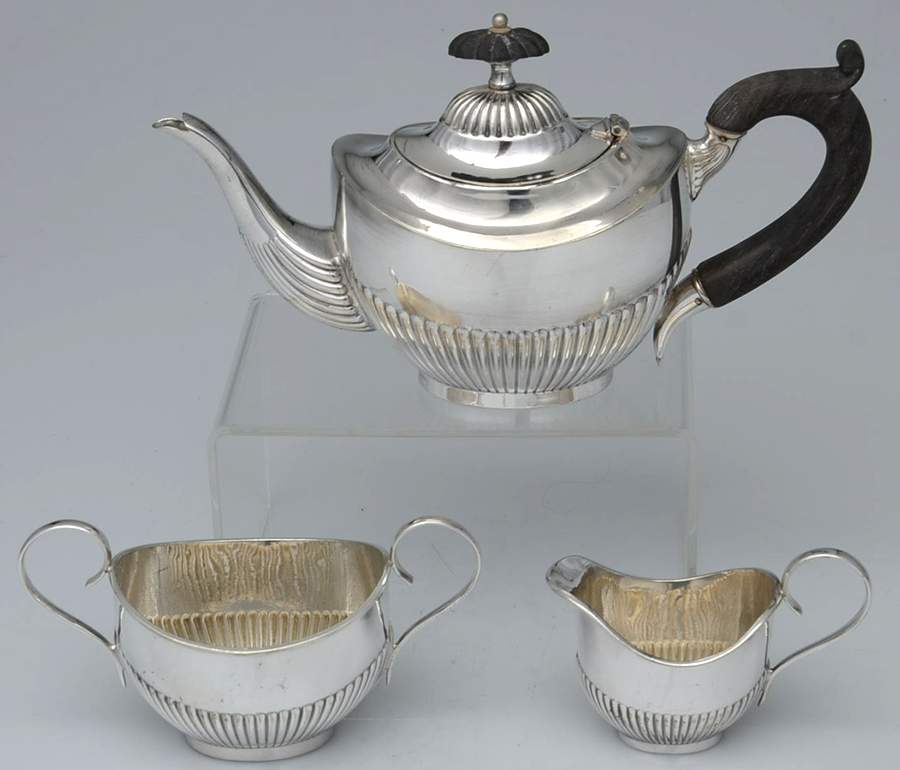 England Silverplate Hollowware 3-Piece Silverplate Mini Tea Set by Unknown Manufacturer-1