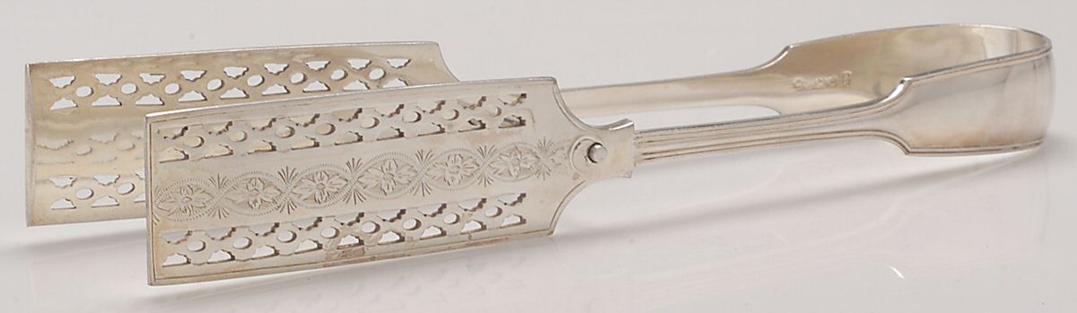 England Silverplate Flatware Solid Yoked Asparagus Tongs by Unknown Mfg Silver-1