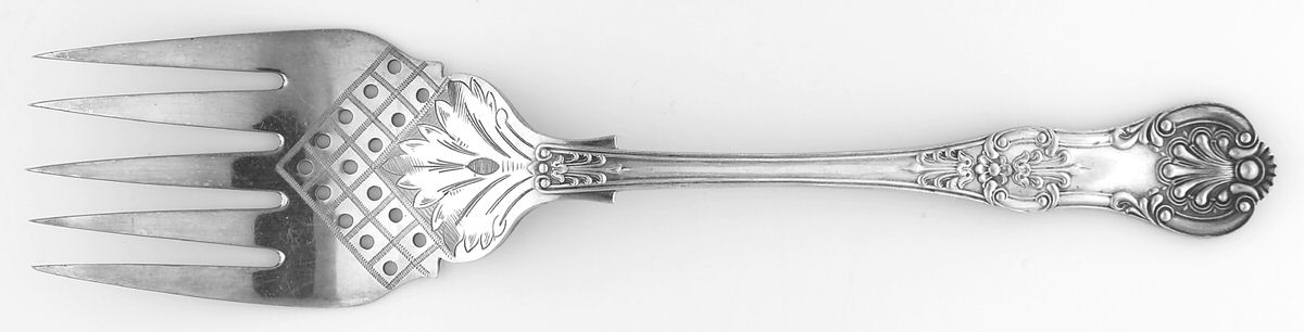 England Silverplate Flatware Large Solid Cold Meat Serving Fork by Unknown Mfg Silver-1
