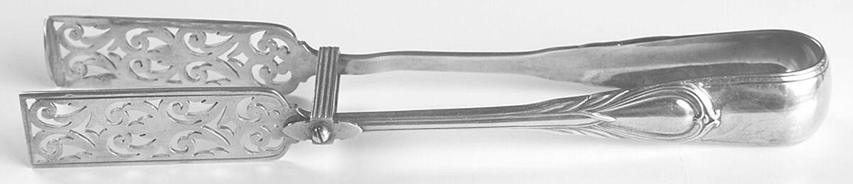 England Silverplate Flatware Solid Yoked Asparagus Tongs by Unknown Mfg Silver-1