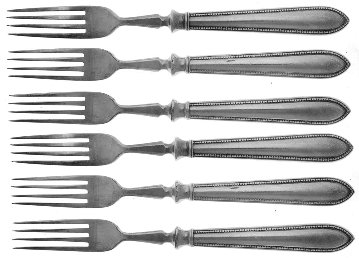 England Silverplate Flatware Individual Solid Fish Fork - Set of 6 by Unknown Mfg Silver-1