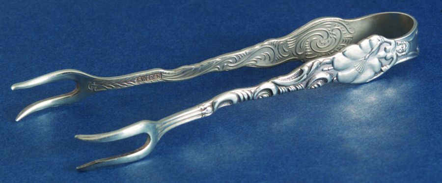 Sweden Silverplate Flatware Small Sugar Tongs by Unknown Mfg Silver-1