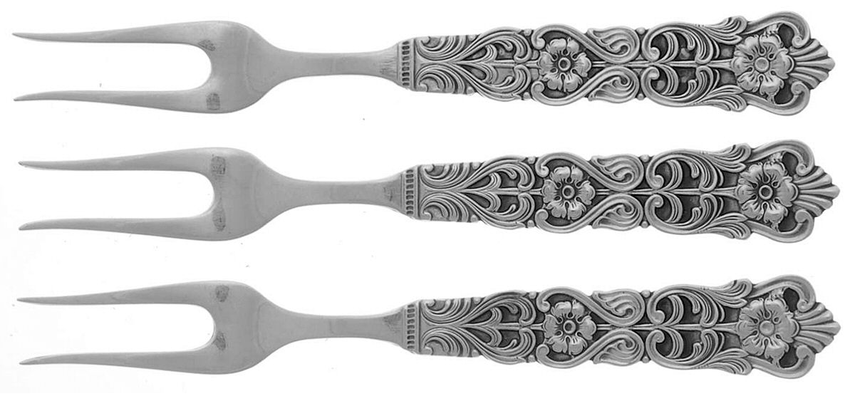 Sweden Silverplate Flatware Snail Fork - Set of 3 by Unknown Mfg Silver-1