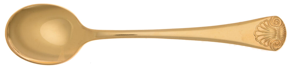 Shell (Gold Electroplate) Sugar Spoon by Unknown Mfg Silver-1