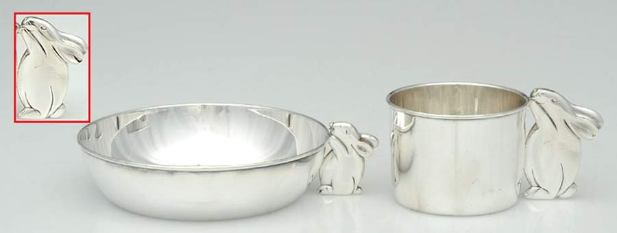 Italy Sterling Hollowware Baby Bowl and Cup Set (2 Piece) by Unknown Manufacturer-1