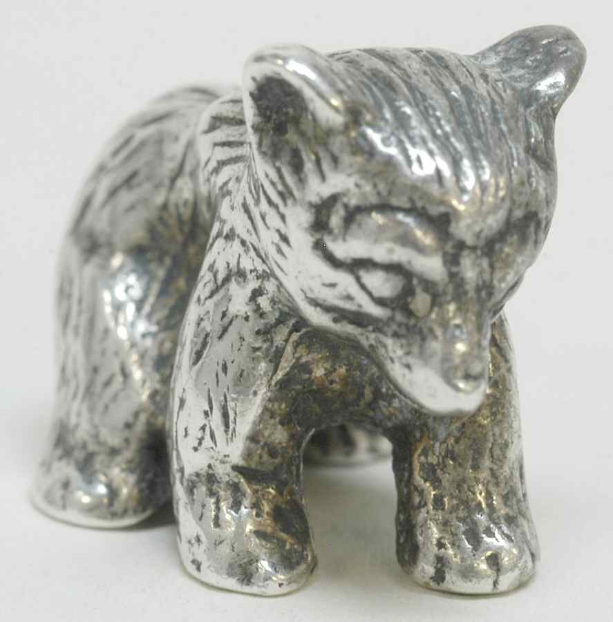 Italy Sterling Hollowware Baby Bear Figurine by Unknown Manufacturer-1
