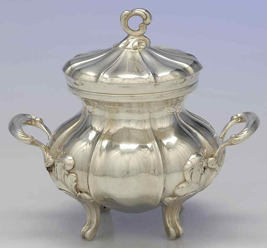 Italy Sterling Hollowware Sugar Bowl & Lid by Unknown Manufacturer-1