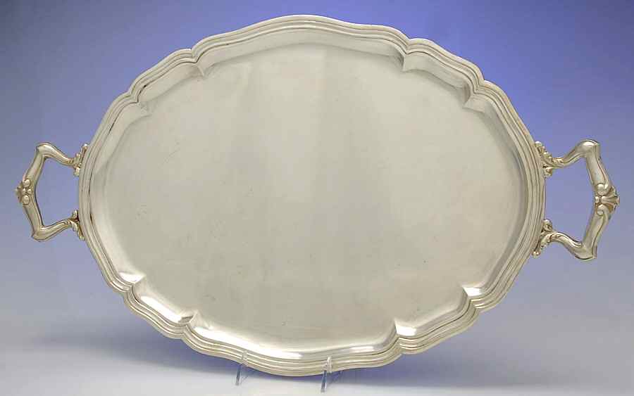 Italy Sterling Hollowware Large Waiter Tray by Unknown Manufacturer-1