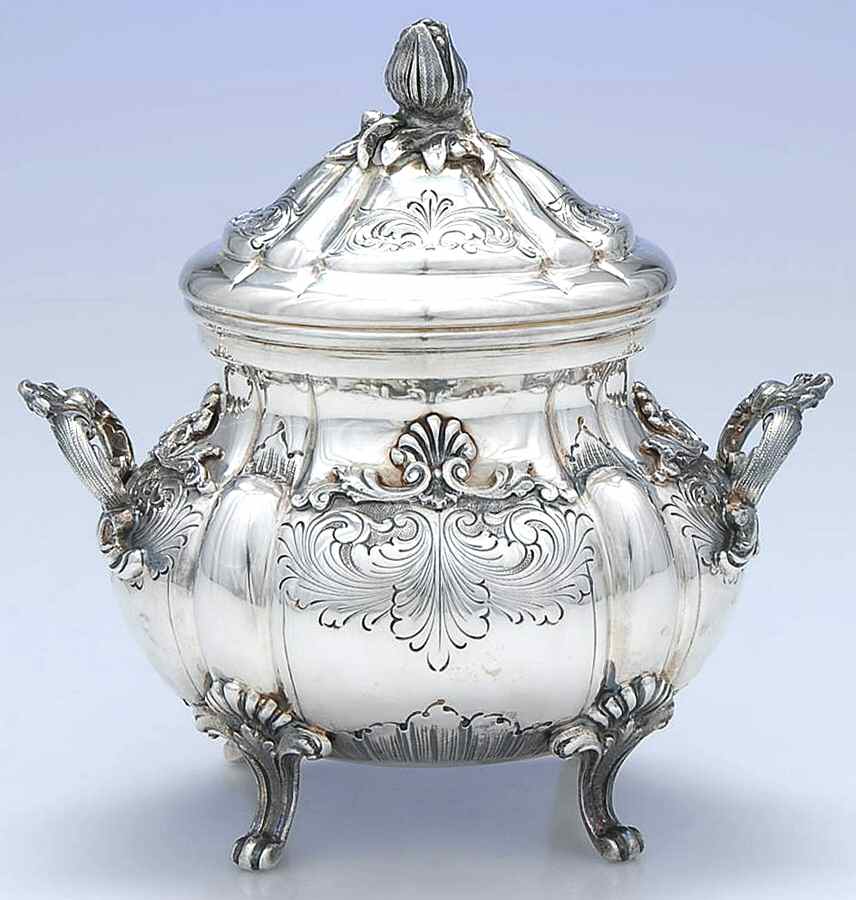 Italy Sterling Hollowware Sugar Bowl & Lid by Unknown Manufacturer-1