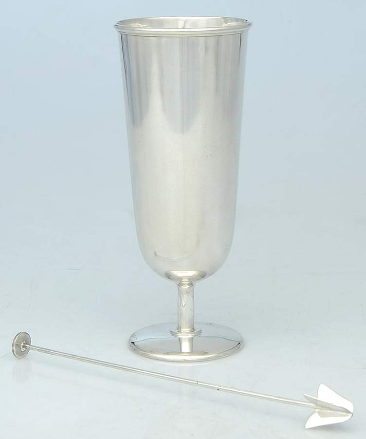 Italy Sterling Hollowware Cocktail Mixer Stemmed w/Stirred by Unknown Manufacturer-1