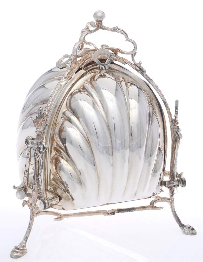 Italy Silverplate Hollowware Hinged Folding Shell Shape Biscuit Warmer by Unknown Manufacturer-1