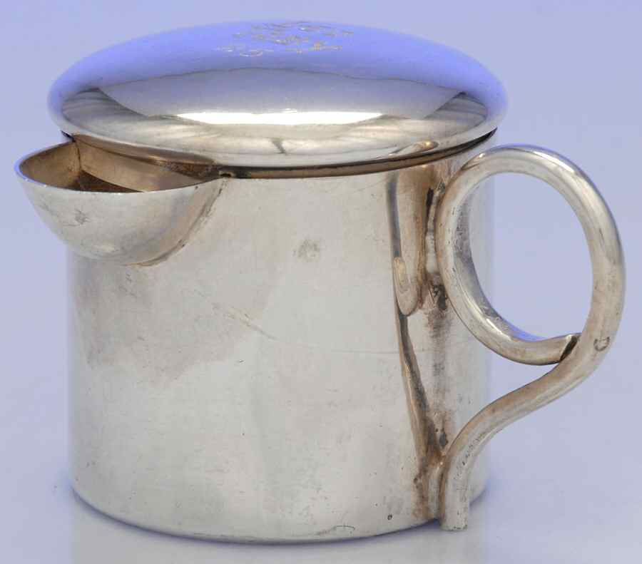 Mexico Sterling Hollowware Child's Cup with Lid & Attached Sipper by Unknown Manufacturer-1