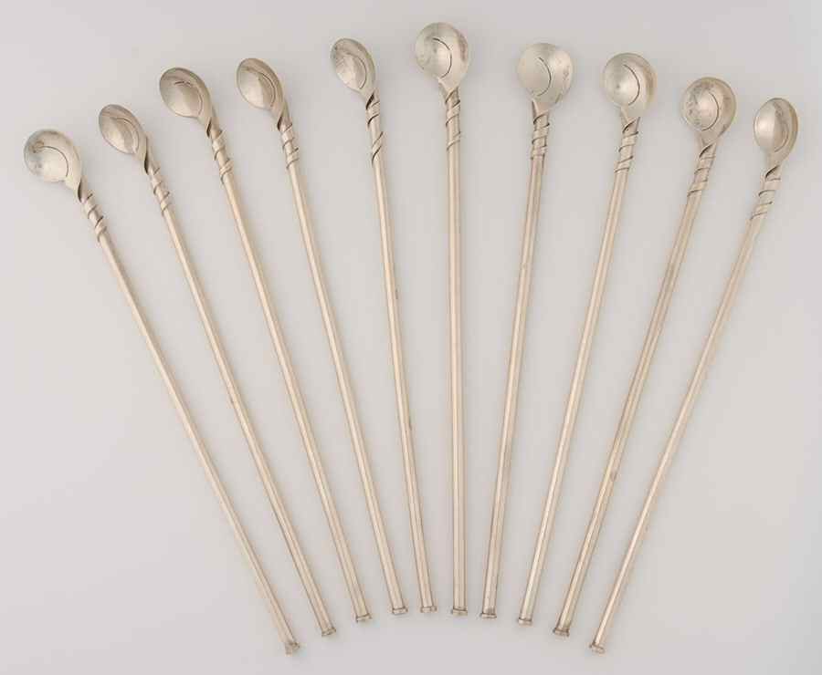 Mexico Sterling Hollowware Tea Sipper - Set of 11 by Unknown Manufacturer-1