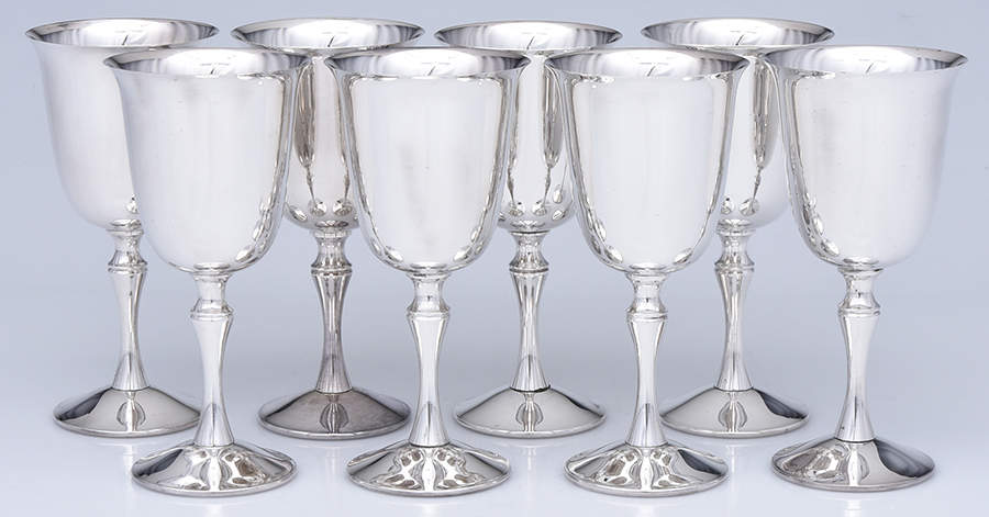 Spain Silverplate Hollowware Water Goblet - Set of 8 by Unknown Manufacturer-1
