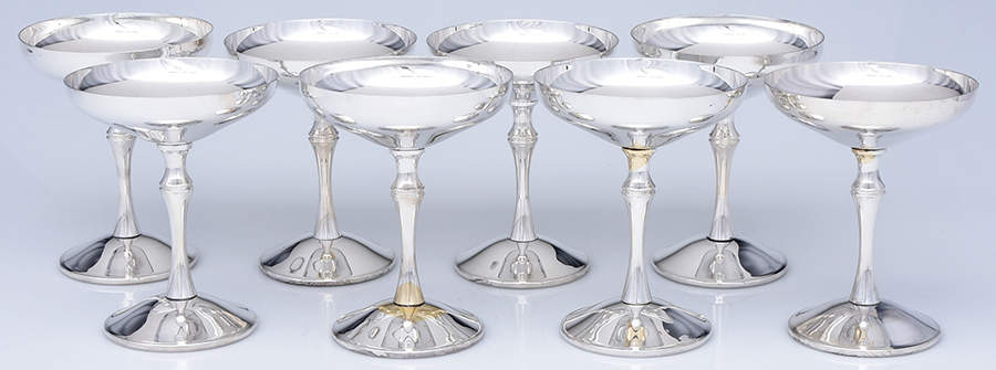 Spain Silverplate Hollowware Champagne/Sherbet - Set of 8 by Unknown Manufacturer-1