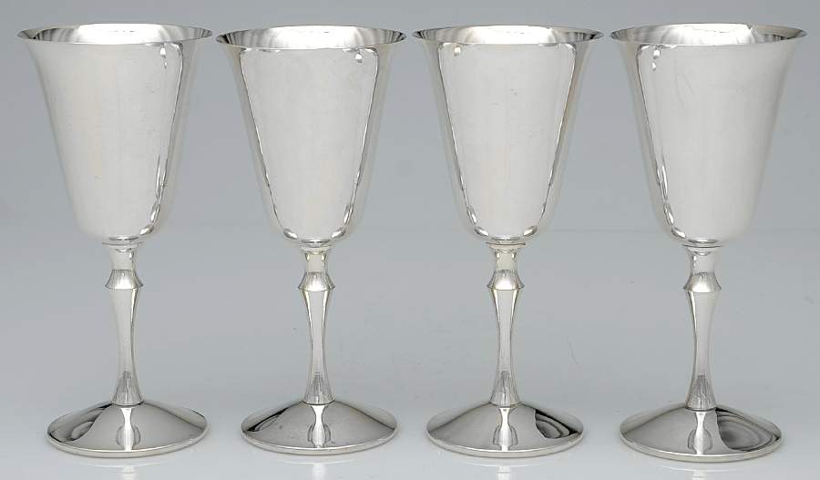Spain Silverplate Hollowware Water Goblet - Set of 4 by Unknown Manufacturer-1