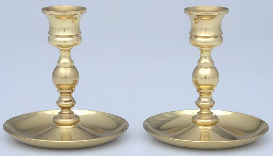 Brass Candlesticks Pair of 4" Candlesticks by Unknown Manufacturer-1