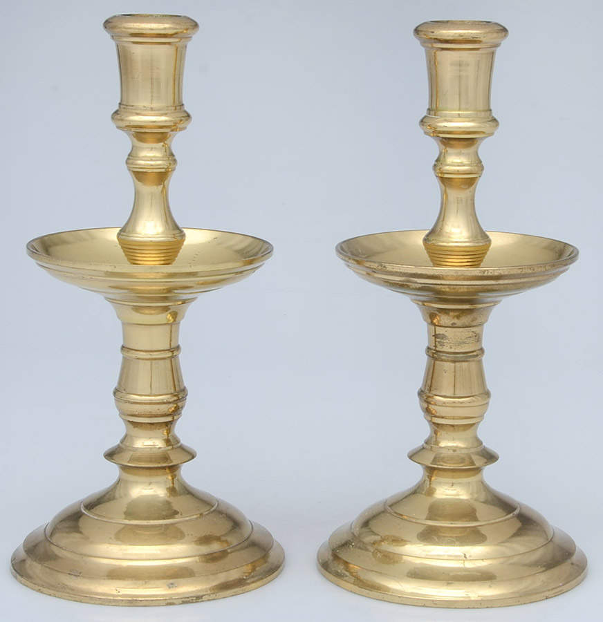 Brass Candlesticks Pair of 8" Candlesticks by Unknown Manufacturer-1