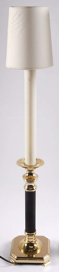 Brass Candlesticks Electric Candlestick & Shade by Unknown Manufacturer-1