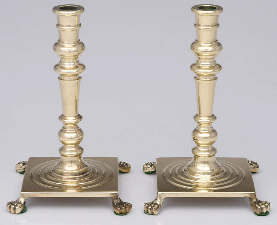 Brass Candlesticks Pair of 8" Candlesticks by Unknown Manufacturer-1