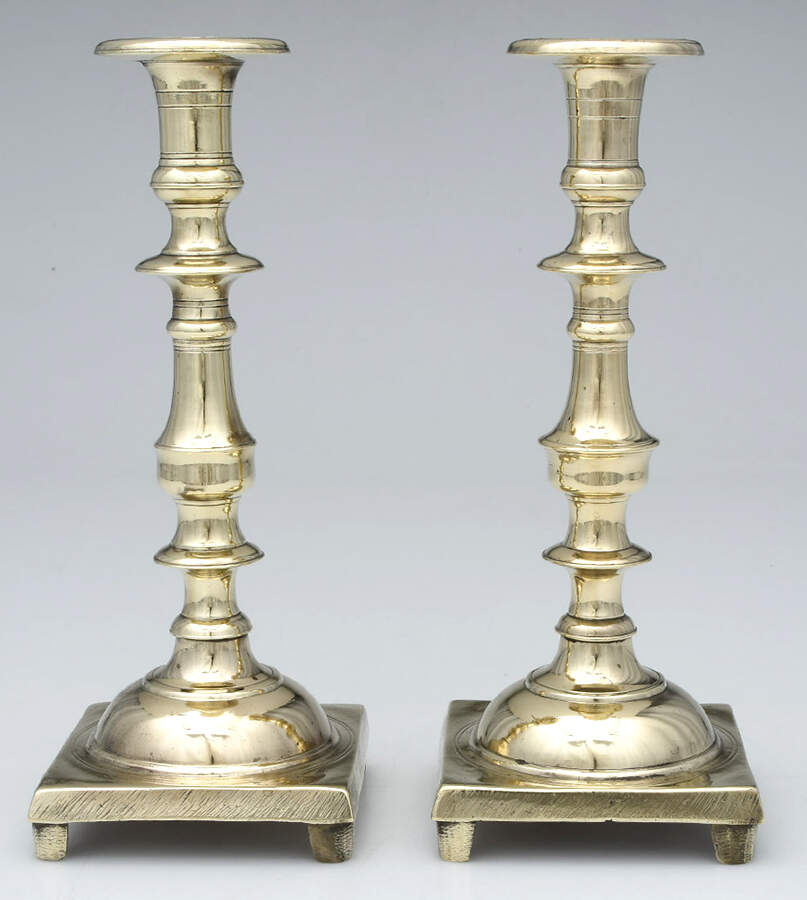 Brass Candlesticks Pair of 9" Candlesticks by Unknown Manufacturer-1