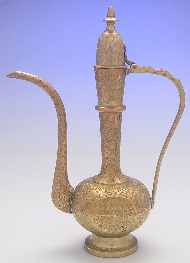 Brass Candlesticks Aftaba (Water Vessel) by Unknown Manufacturer-1