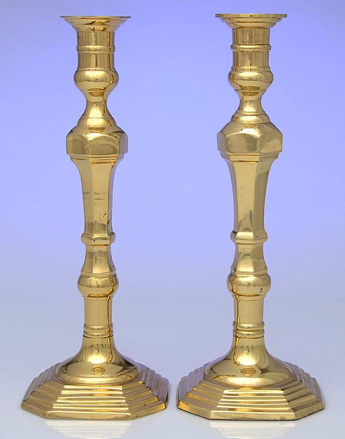 Brass Candlesticks Pair of 11" Candlesticks by Unknown Manufacturer-1
