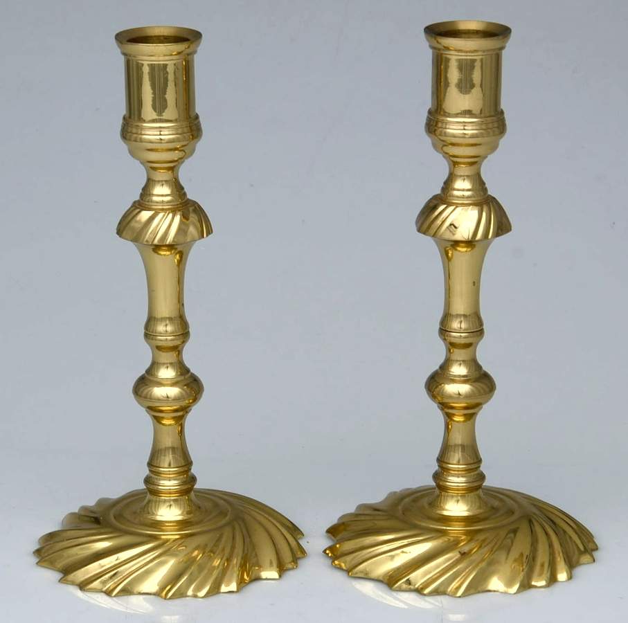 Brass Candlesticks Pair of 8" Candlesticks by Unknown Manufacturer-1