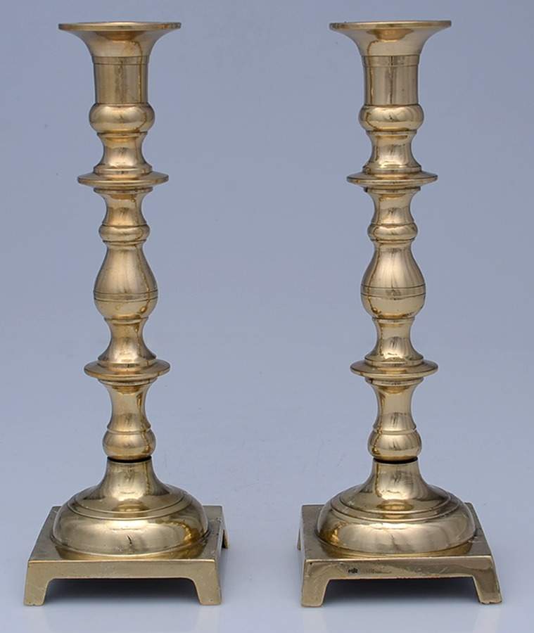 Brass Candlesticks Pair of 9" Candlesticks by Unknown Manufacturer-1