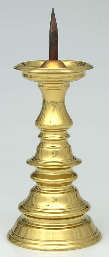 Brass Candlesticks 7" Pillar Candleholder by Unknown Manufacturer-1