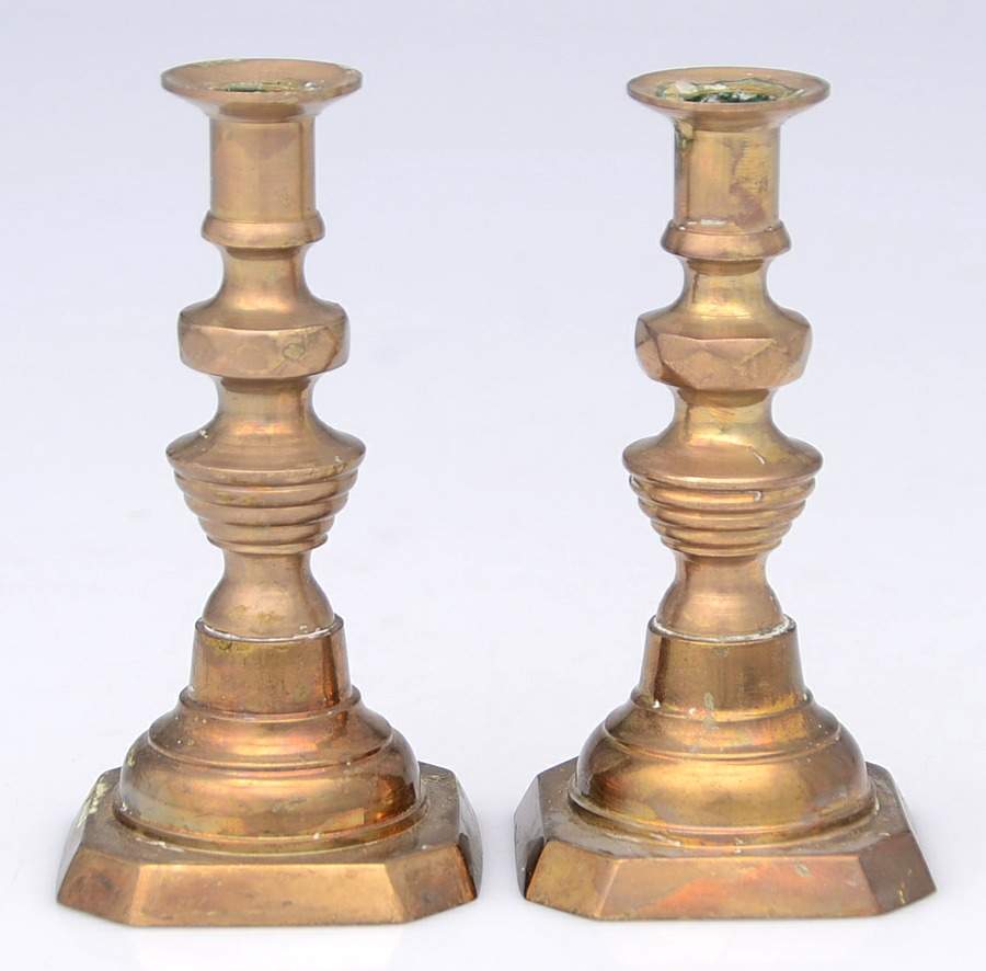 Brass Candlesticks Pair of 4" Candlesticks by Unknown Manufacturer-1