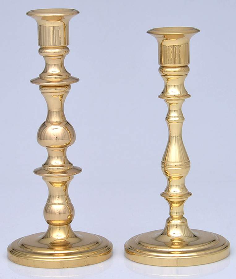 Brass Candlesticks Pair of 6" Candlesticks by Unknown Manufacturer-1