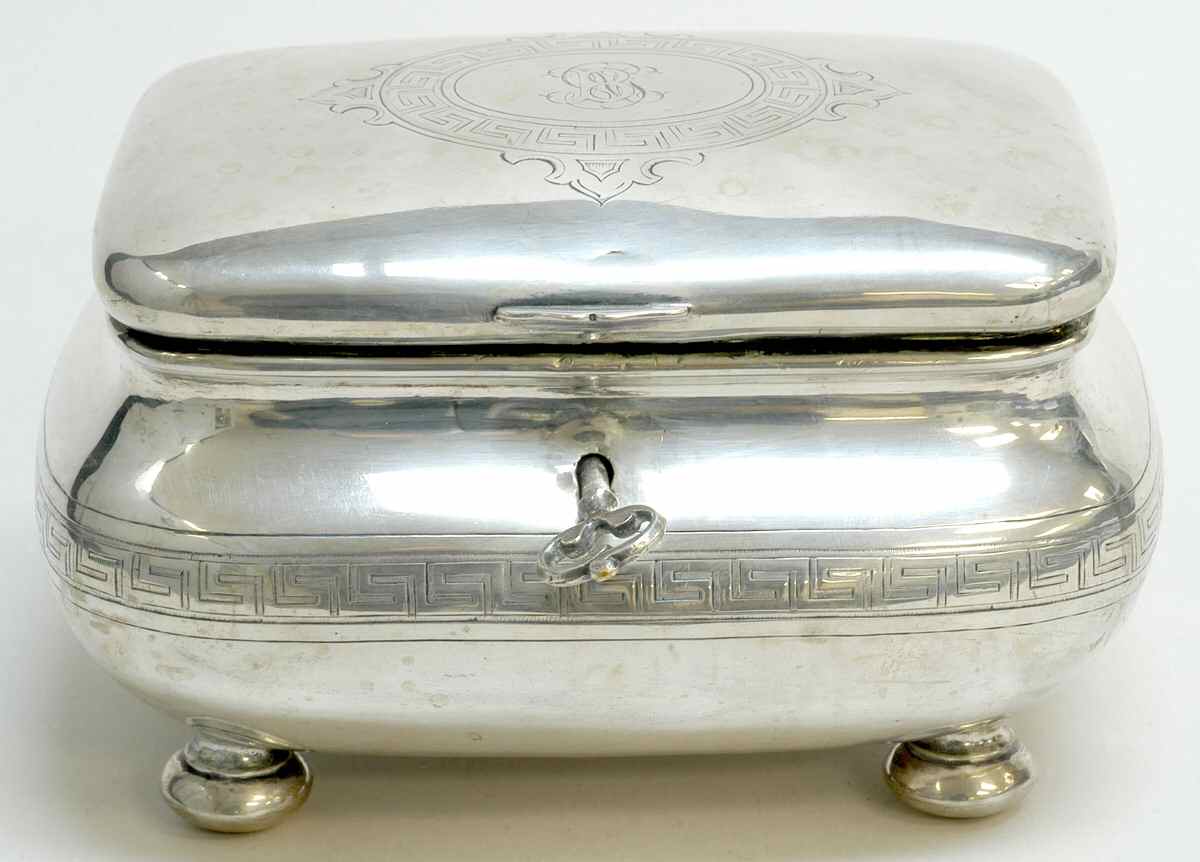 Germany Sterling Hollowware Jewelry Box with Hinged Lid, Lock & Key by Unknown Manufacturer-1