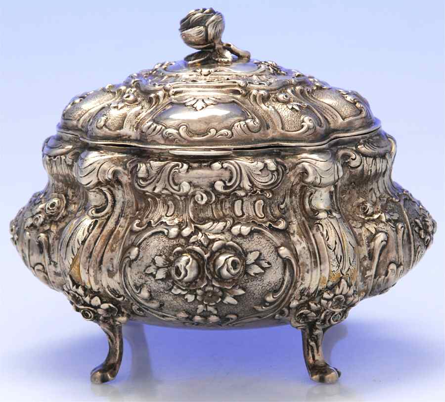 Germany Sterling Hollowware Vanity Box with Hinged Lid by Unknown Manufacturer-1