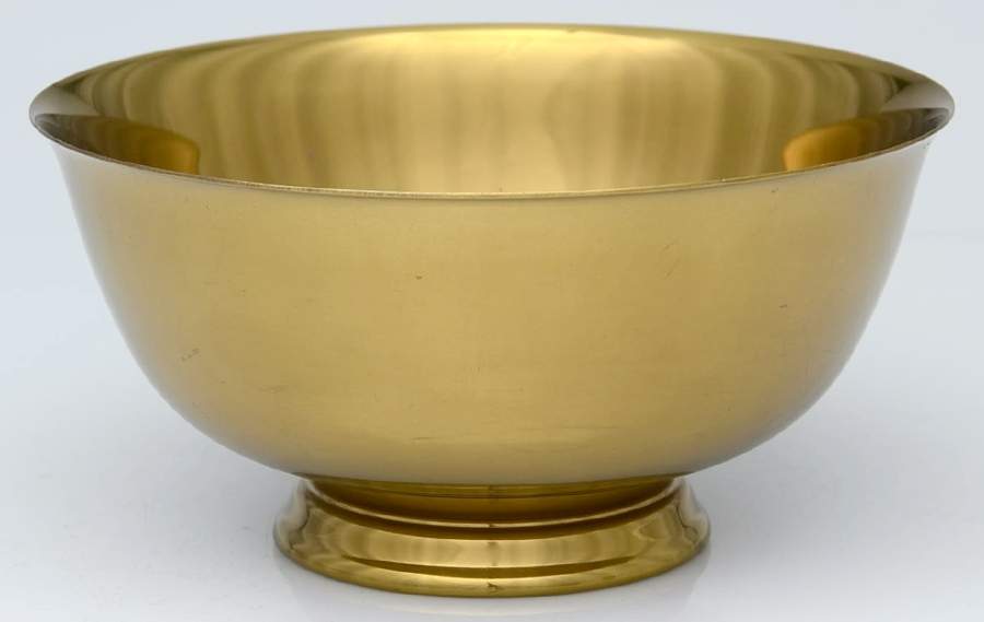 Gold Electroplate Hollowware 8" Paul Revere Bowl by Unknown Manufacturer-1
