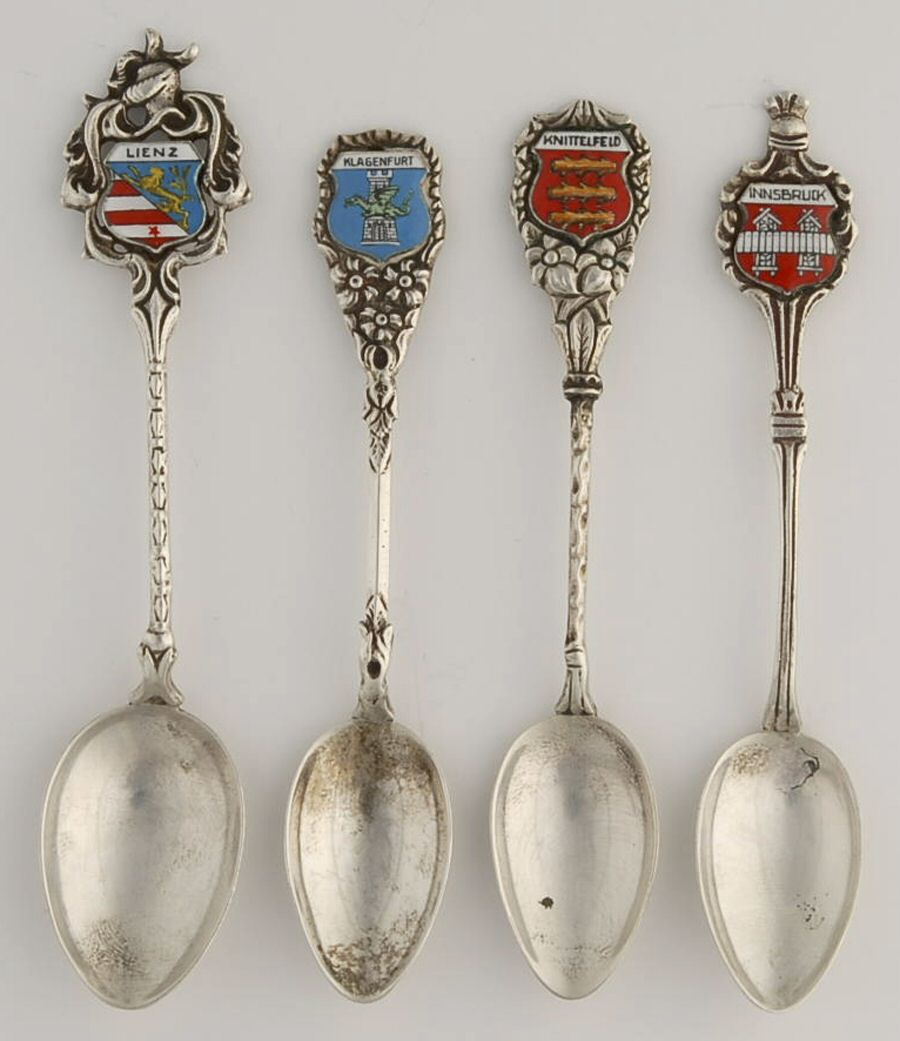 Austria Sterling Flatware Souvenir Spoon (Demitasse) - Set of 4 by Unknown Mfg Silver-1