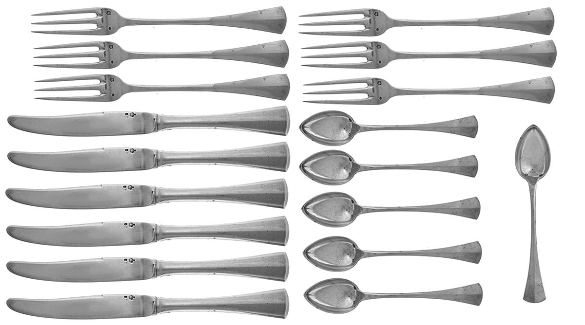 Austria Sterling Flatware 18 Piece Luncheon Dessert Set by Unknown Mfg Silver-1