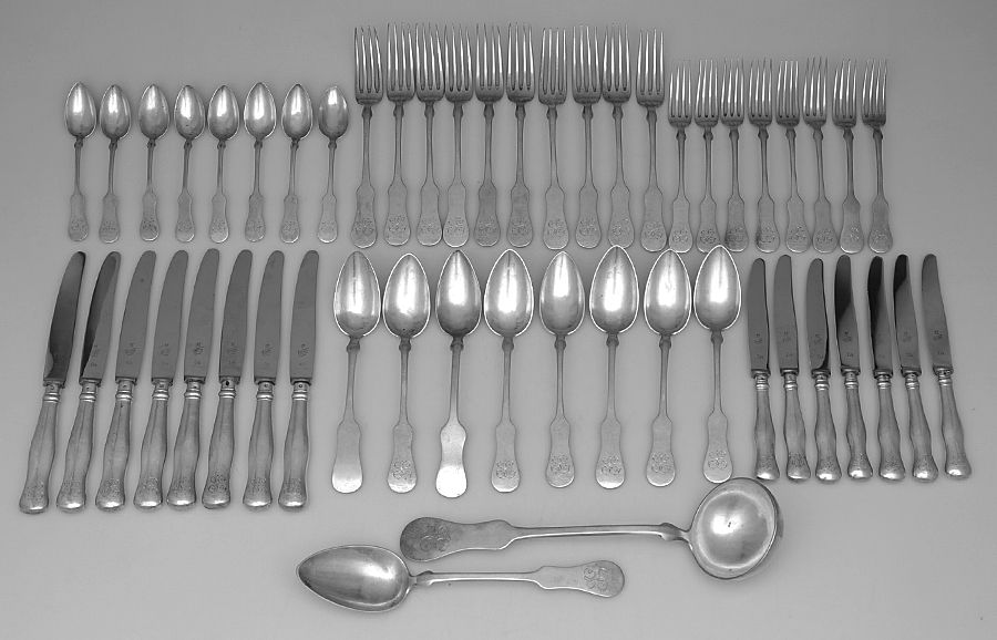 Austria Sterling Flatware 51 Piece Set by Unknown Mfg Silver-1
