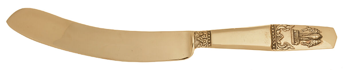 UNF966 (Brass) Large Solid Piece Cake Knife by Unknown Mfg Silver-1